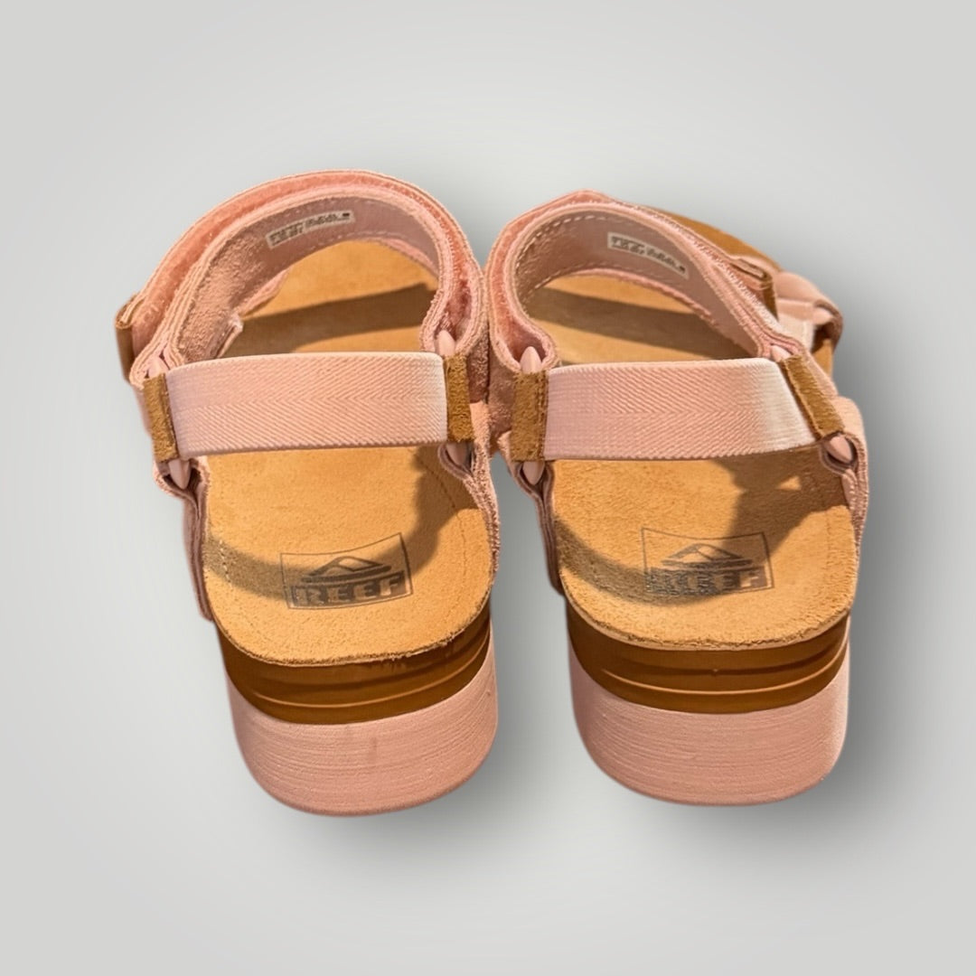 Blush Pink / Tan Reef Platform Sandals, 7